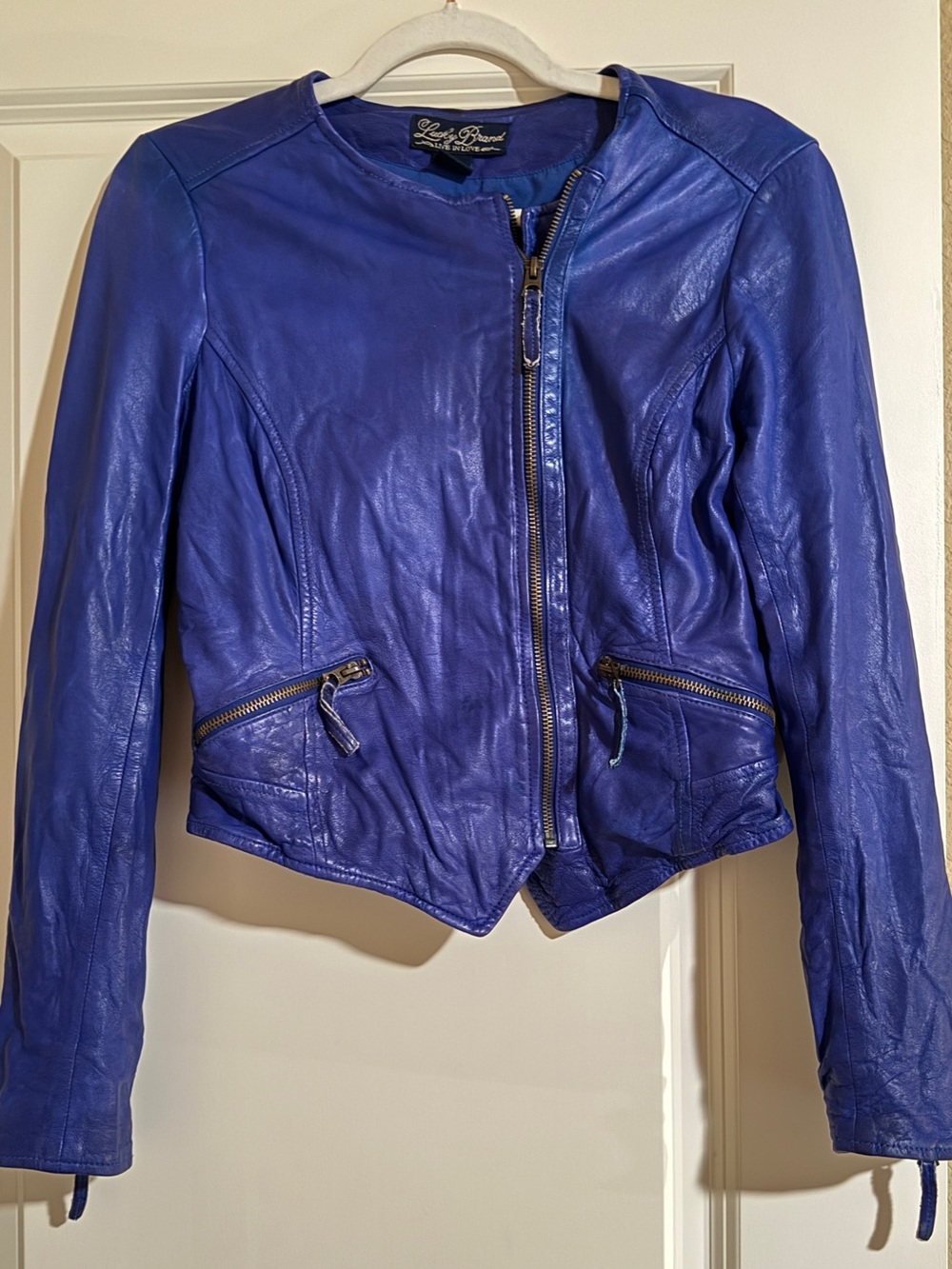 Lucky Brand Electric Blue Leather Jacket